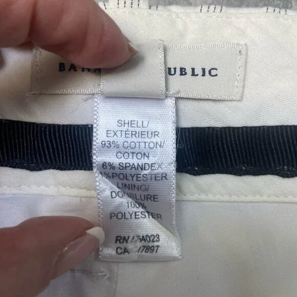 Banana Republic Striped Wide Leg Lined Trousers Dress Pants Slacks White Size 6 - Picture 10 of 10